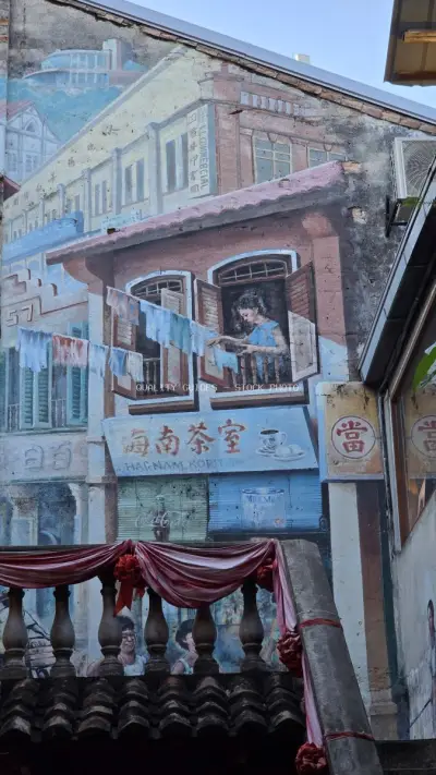 Historic Street Art Mural Kwai Chai Hong Kuala Lumpur - stock photo