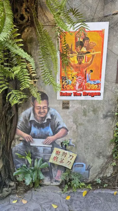 Street Art Mural with Vintage Movie Poster, Kuala Lumpur - stock photo