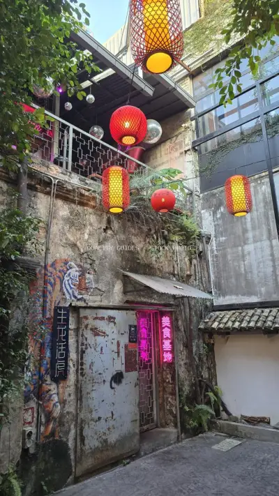 Colorful Lanterns in Historic Kwai Chai Hong Alley Kuala Lumpur - stock photo