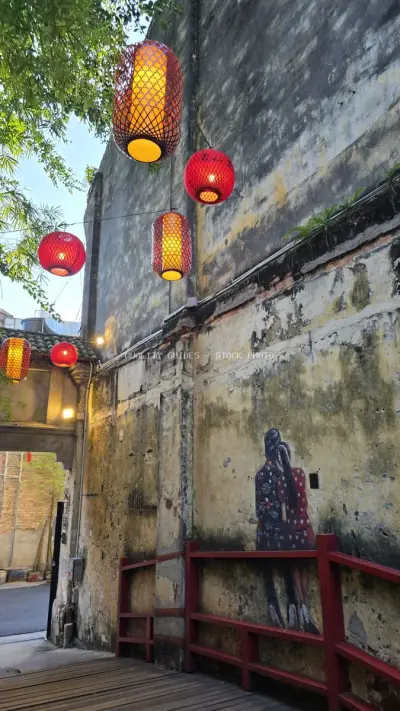 Red Lanterns Kwai Chai Hong Kuala Lumpur Heritage Alley - stock photo