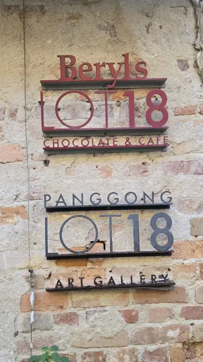 Beryl's Chocolate Cafe and Panggong Art Gallery Signage - stock photo