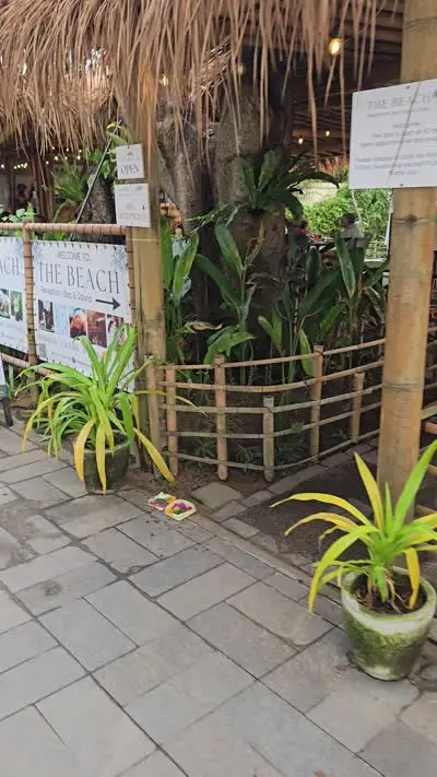 Bali Cafe Spa Entrance B-Roll Footage, Tropical Restaurant Exterior - stock photo