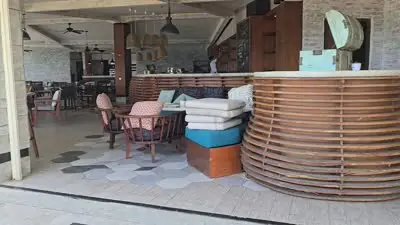 Bali Beachfront Restaurant and Ocean View B-Roll Footage - stock photo
